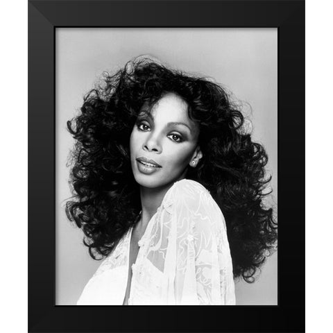 Donna Summer-1977 Black Modern Wood Framed Art Print by Vintage Music Archive