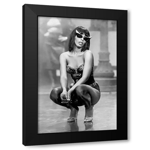 Donna Summer-1980 Black Modern Wood Framed Art Print by Vintage Music Archive