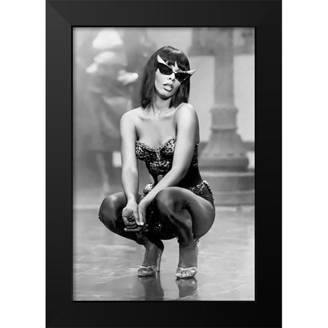 Donna Summer-1980 Black Modern Wood Framed Art Print by Vintage Music Archive