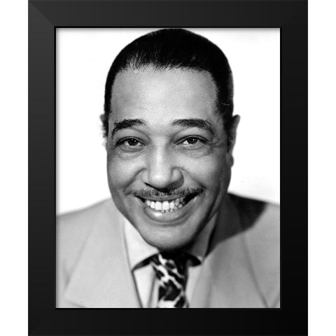 Duke Ellington Black Modern Wood Framed Art Print by Vintage Music Archive