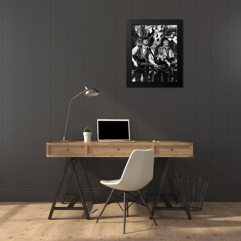 Everly Brothers-1970 Black Modern Wood Framed Art Print by Vintage Music Archive