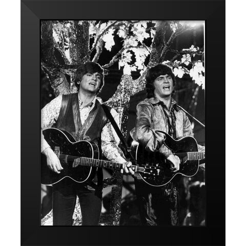 Everly Brothers-1970 Black Modern Wood Framed Art Print by Vintage Music Archive