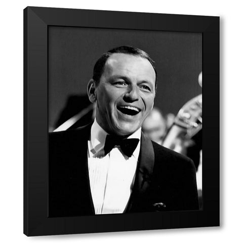 Frank Sinatra-1966 Black Modern Wood Framed Art Print with Double Matting by Vintage Music Archive