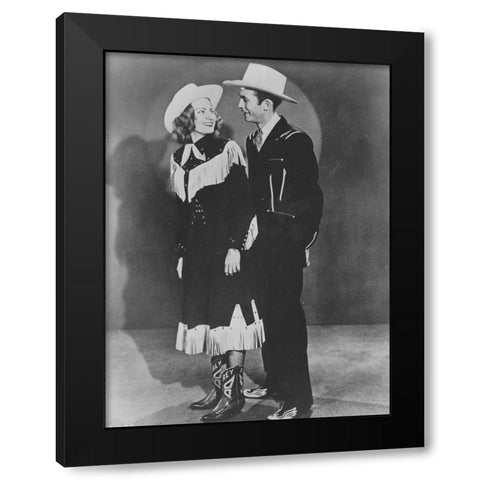 Hank and Audrey Black Modern Wood Framed Art Print by Vintage Music Archive