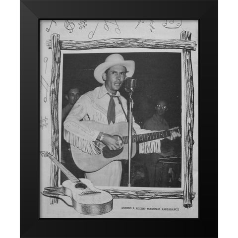 Hank Williams Black Modern Wood Framed Art Print by Vintage Music Archive