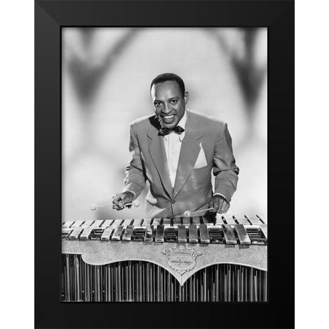 Lionel Hampton Black Modern Wood Framed Art Print by Vintage Music Archive