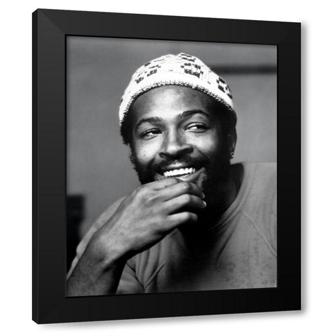 Marvin Gaye-1973 Black Modern Wood Framed Art Print by Vintage Music Archive