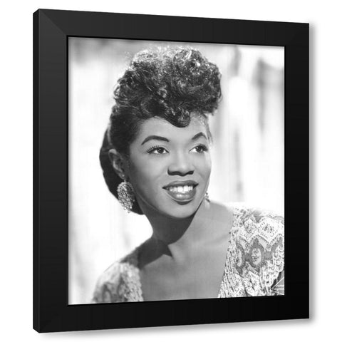 Sarah Vaughan-1955 Black Modern Wood Framed Art Print by Vintage Music Archive