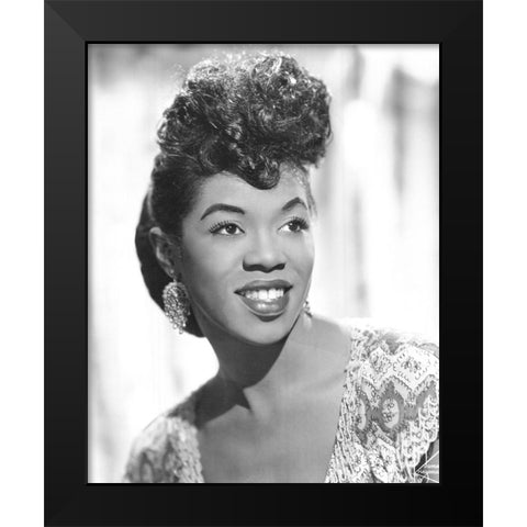 Sarah Vaughan-1955 Black Modern Wood Framed Art Print by Vintage Music Archive