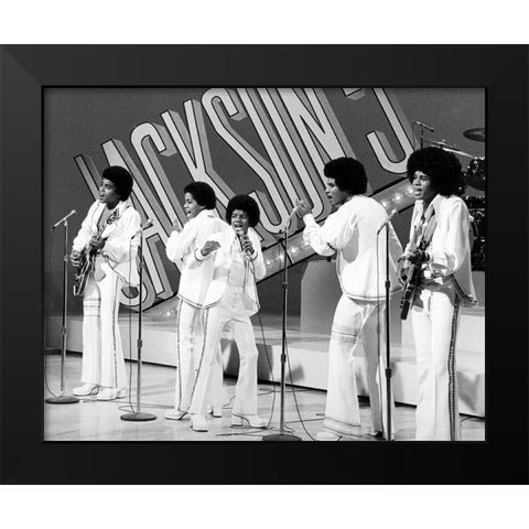 The Jackson 5-1972 Black Modern Wood Framed Art Print by Vintage Music Archive