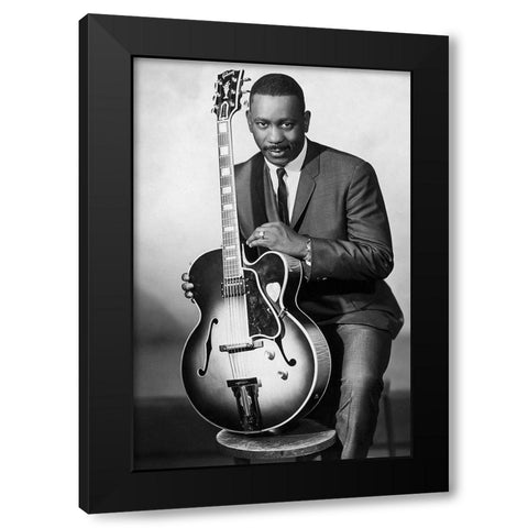 Wes Montgomery-1960s Black Modern Wood Framed Art Print by Vintage Music Archive