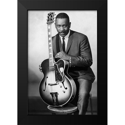 Wes Montgomery-1960s Black Modern Wood Framed Art Print by Vintage Music Archive
