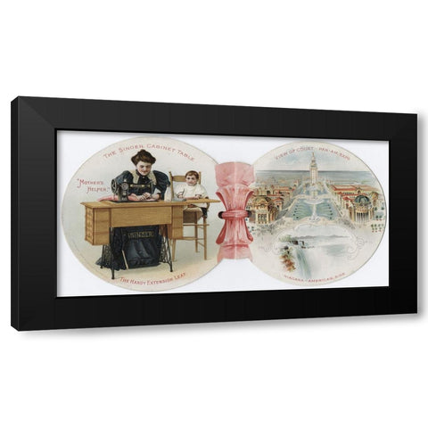 Singer ad 3 Black Modern Wood Framed Art Print with Double Matting by Worlds Fair Posters