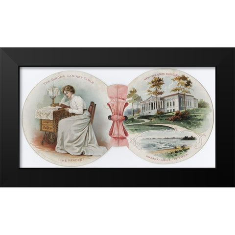 Singer ad 5 Black Modern Wood Framed Art Print by Worlds Fair Posters