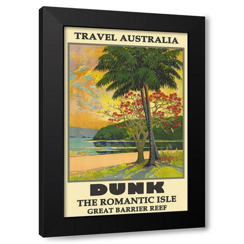 Australia Vintage Poster Black Modern Wood Framed Art Print by Vintage Travel Posters