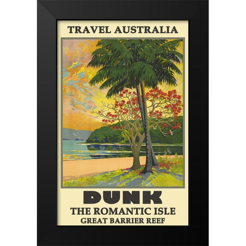 Australia Vintage Poster Black Modern Wood Framed Art Print by Vintage Travel Posters