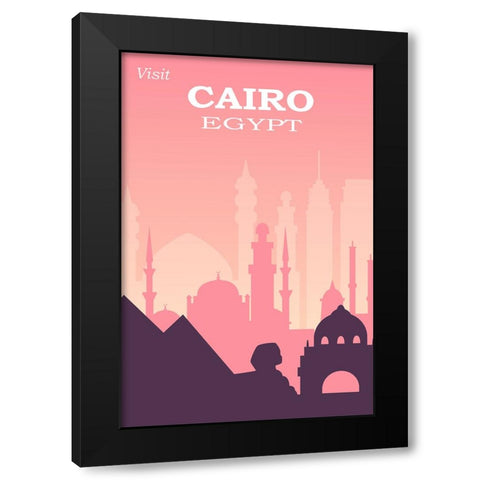 Cairo Travel Poster Black Modern Wood Framed Art Print by Vintage Travel Posters