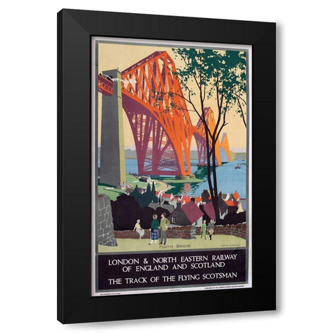 Scotland Travel Black Modern Wood Framed Art Print by Vintage Travel Posters