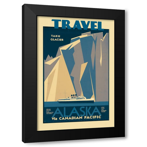 Alaska Vintage Travel Poster Black Modern Wood Framed Art Print by Vintage Travel Posters
