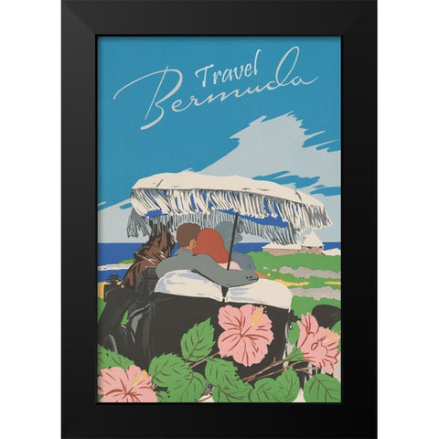 Bermuda Vintage Travel Poster Black Modern Wood Framed Art Print by Vintage Travel Posters