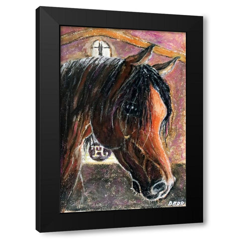 Arabian Stallion Black Modern Wood Framed Art Print with Double Matting by Derr, Wynn
