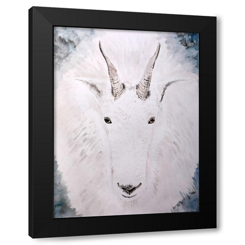 Mountain Goat Gaze Black Modern Wood Framed Art Print by Derr, Wynn