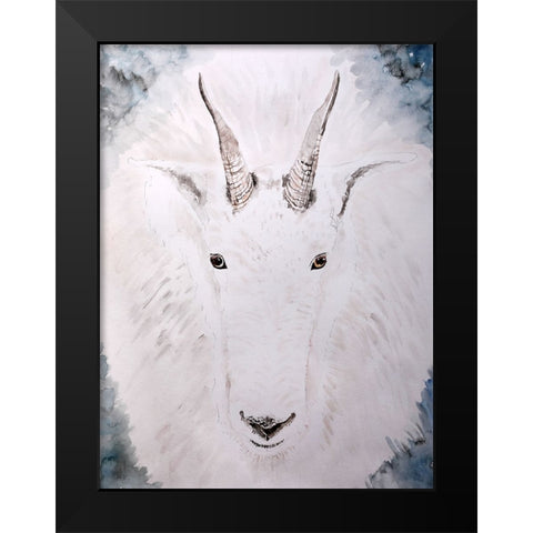 Mountain Goat Gaze Black Modern Wood Framed Art Print by Derr, Wynn