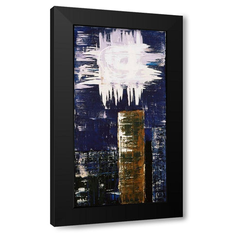 Spiral Moon Black Modern Wood Framed Art Print with Double Matting by Clement, Diane