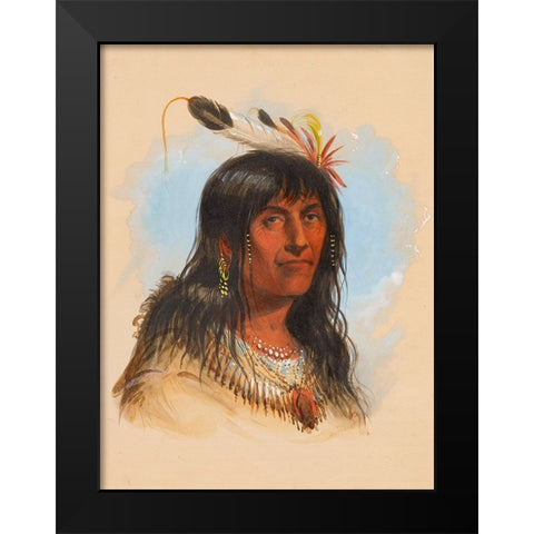 Big Bowl, a Crow Chief Black Modern Wood Framed Art Print by Miller, Alfred Jacob