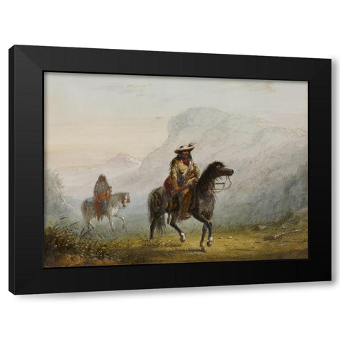 Bourgeois Black Modern Wood Framed Art Print by Miller, Alfred Jacob