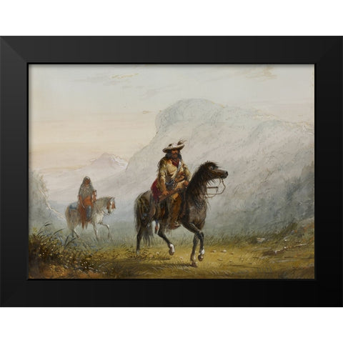 Bourgeois Black Modern Wood Framed Art Print by Miller, Alfred Jacob