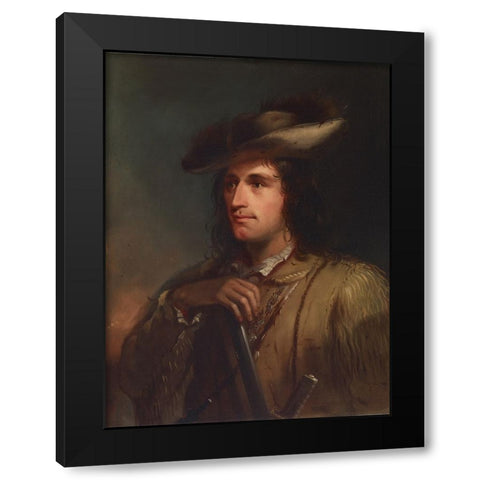 Portrait of Antoine Black Modern Wood Framed Art Print by Miller, Alfred Jacob