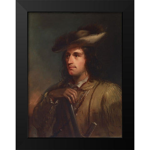 Portrait of Antoine Black Modern Wood Framed Art Print by Miller, Alfred Jacob