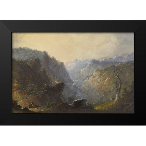 Wild Scenery Black Modern Wood Framed Art Print by Miller, Alfred Jacob
