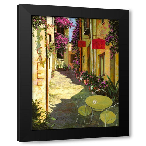 Caffe Piccolo il covo Black Modern Wood Framed Art Print with Double Matting by Borelli, Guido