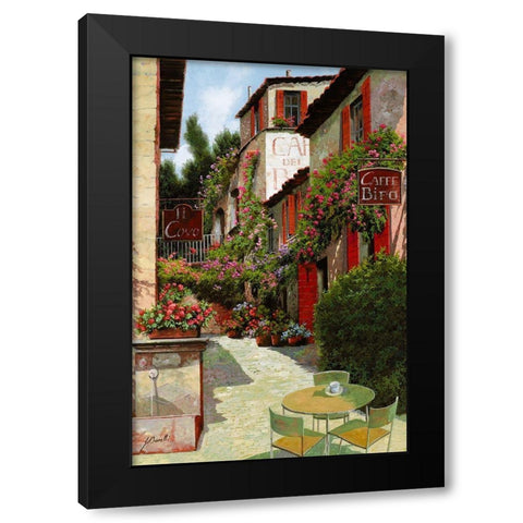 Caffe Bifo Black Modern Wood Framed Art Print with Double Matting by Borelli, Guido
