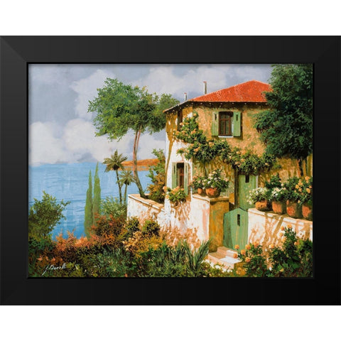 Casa Giallo Verde Black Modern Wood Framed Art Print by Borelli, Guido