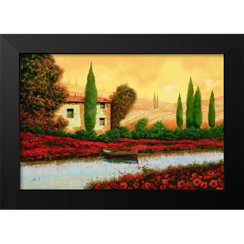 Al Tramonto Sul Fiume Black Modern Wood Framed Art Print by Borelli, Guido