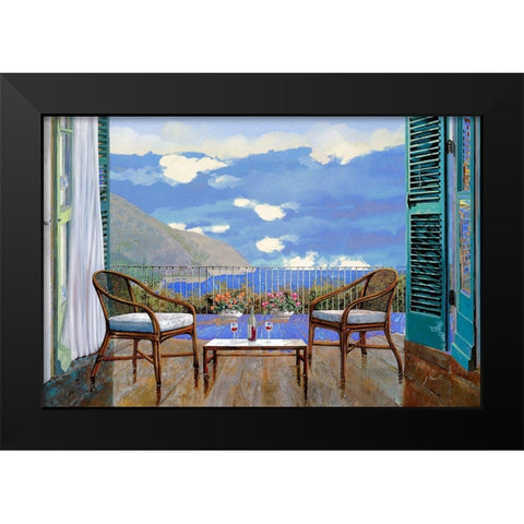 Aperitivo al Tramonto Black Modern Wood Framed Art Print by Borelli, Guido