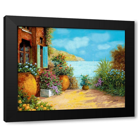 Otri sulla Terrazza Black Modern Wood Framed Art Print with Double Matting by Borelli, Guido