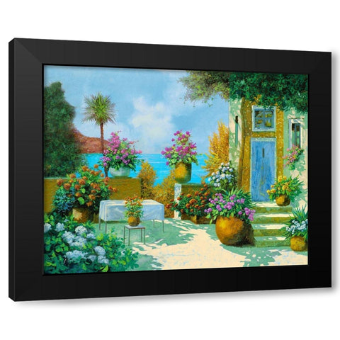 Scalette e Tavolo Black Modern Wood Framed Art Print by Borelli, Guido