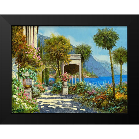Passeggiata al Lago Black Modern Wood Framed Art Print by Borelli, Guido