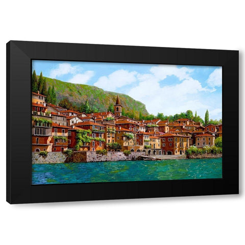 Bellano Sul Lago Di Como Black Modern Wood Framed Art Print by Borelli, Guido