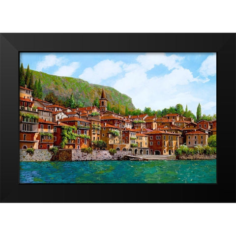 Bellano Sul Lago Di Como Black Modern Wood Framed Art Print by Borelli, Guido