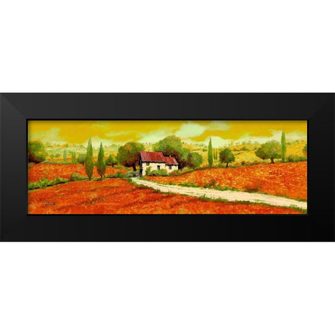Rosso Papavero Black Modern Wood Framed Art Print by Borelli, Guido