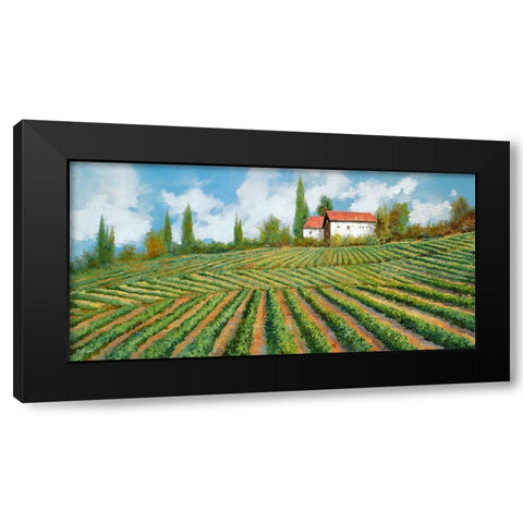 Le Vigne Di Collina Black Modern Wood Framed Art Print with Double Matting by Borelli, Guido
