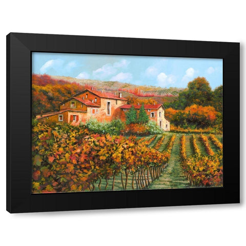Tra Le Vigne A Montalcino Black Modern Wood Framed Art Print with Double Matting by Borelli, Guido