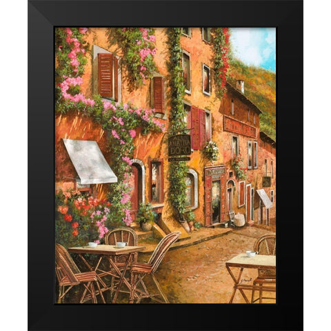 Il Bar Sulla Discesa Black Modern Wood Framed Art Print by Borelli, Guido