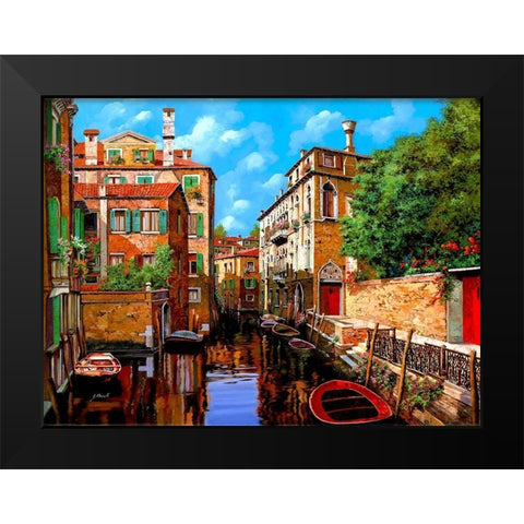 Luce A Venezia Black Modern Wood Framed Art Print by Borelli, Guido