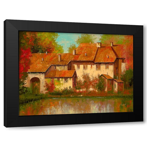 Borgo Rosso Black Modern Wood Framed Art Print with Double Matting by Borelli, Guido